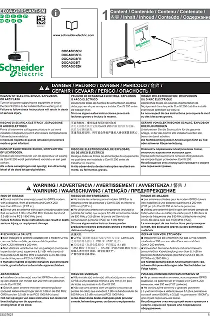 schneider施耐德EBXA-GPRS-ANT-5M - External Antenna - Instruction sheet
